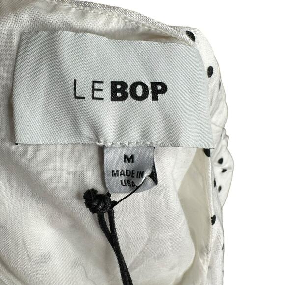 LEBOP Le Bop White Black Polka Dot Retro Mini Dress Georgia Style Women's Medium - Picture 9 of 11